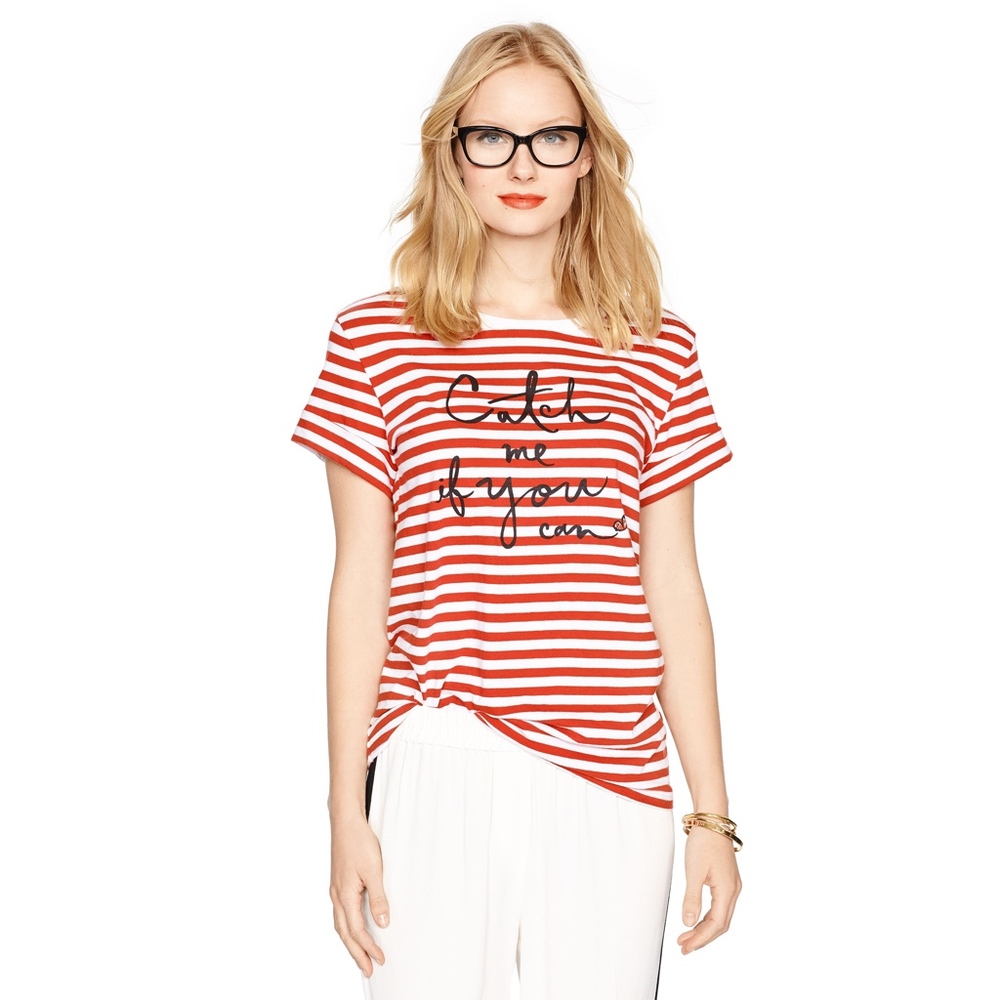 kate spade┆'catch me if you can' stripe tee
